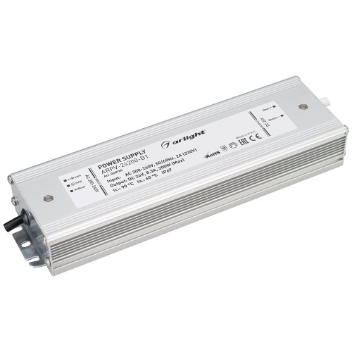 Блок питания для светодиодной ленты Arlight ARPV-24200-B1 (24V, 8,3A, 200W) IP67 картинка 